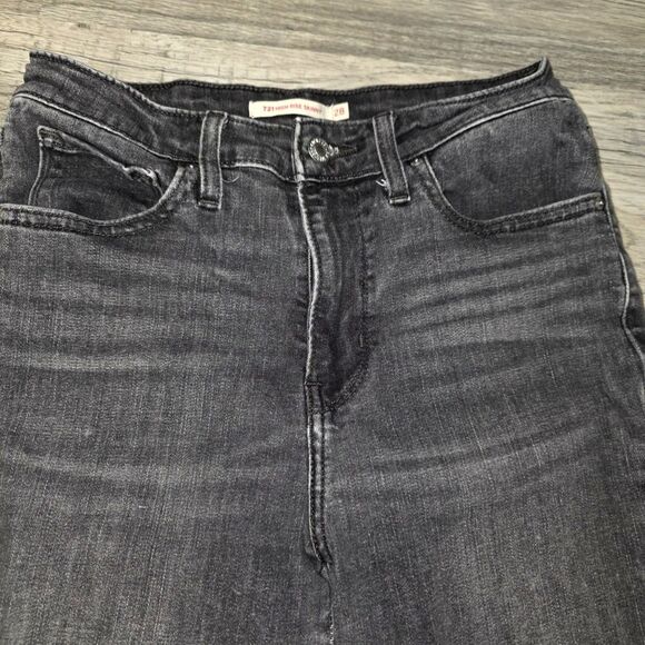 Levi's 721 High Rise Skinny Vintage Wash Black Jeans Size 28 - Picture 2 of 10